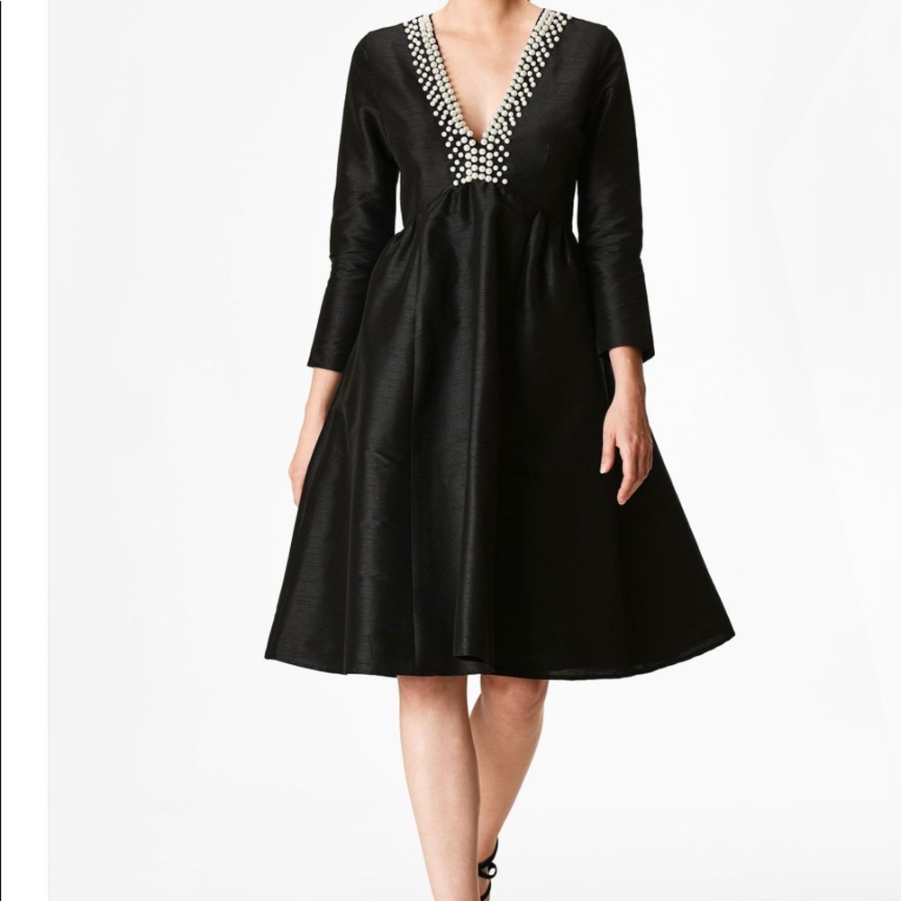 Pearl Bead Empire Dupioni Dress NWT